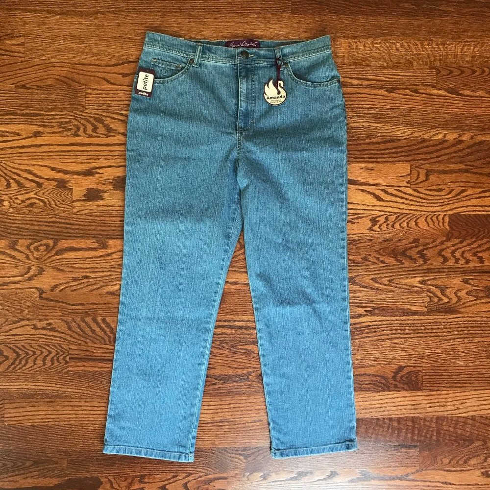 Women Petit Gloria Vanderbilt Amanda Jeans Pants New with Tag Size14 Petit 14P